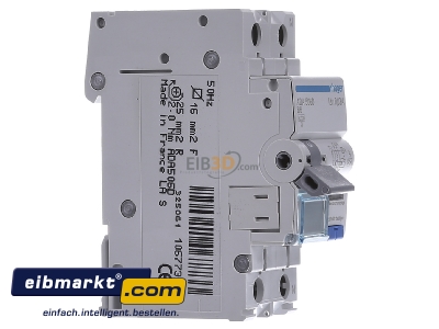 View on the left Hager ADA506D Earth leakage circuit breaker B6/0,03A
