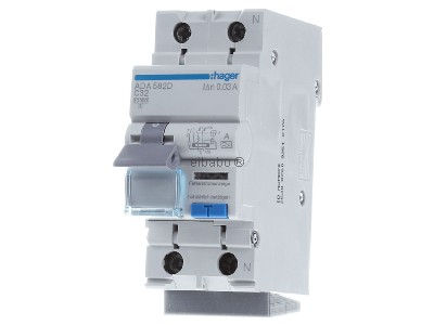 Front view Hager ADA582D Earth leakage circuit breaker C32/0,03A 

