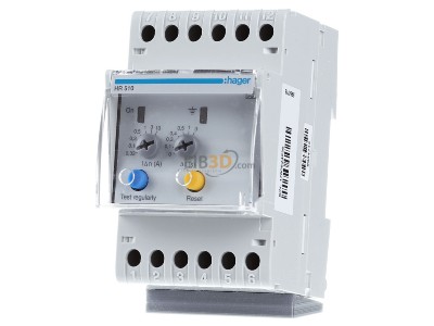 Front view Hager HR510 Residual current release 0,03...10A 
