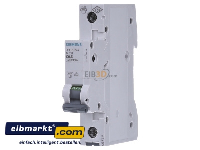 Frontansicht Siemens Indus.Sector 5SL6105-7 LS-Schalter C 0,5A 1p. 230/400V 