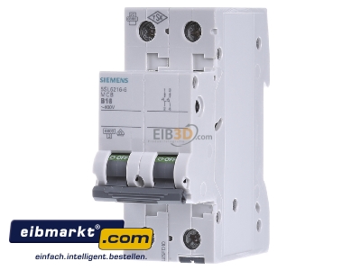 Frontansicht Siemens Indus.Sector 5SL6216-6 LS-Schalter B16A, 2pol 