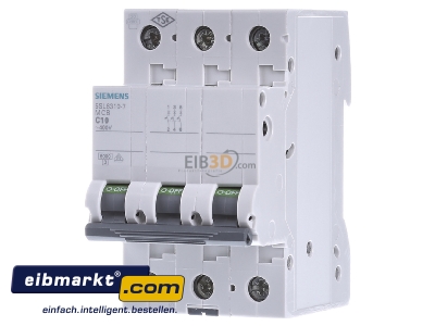 Frontansicht Siemens Indus.Sector 5SL6310-7 LS-Schalter C10A, 3pol 