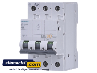 Frontansicht Siemens Indus.Sector 5SL6320-7 LS-Schalter C20A, 3pol 