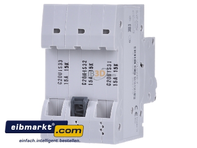 Ansicht hinten Siemens Indus.Sector 5SL6320-7 LS-Schalter C20A, 3pol 