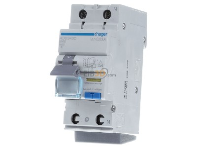 Frontansicht Hager ADS940D FI/LS-Schalter 1P+N 6kA B-40A 30mA 