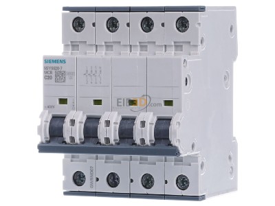 Frontansicht Siemens 5SY6620-7 LS-Schalter C 20A 6KA,3+N-p. 