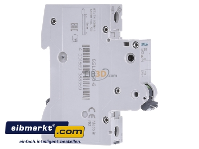 Ansicht links Siemens Indus.Sector 5SL61506 LS-Schalter B50A,1pol 230/400V 5SL6150-6