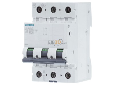 Frontansicht Siemens 5SL6363-7 LS-Schalter C63A, 3pol 