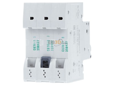 Ansicht hinten Siemens 5SL6363-7 LS-Schalter C63A, 3pol 