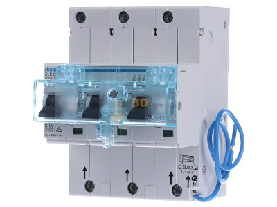 Front view Hager HTN363C Selective mains circuit breaker 3-p 63A 
