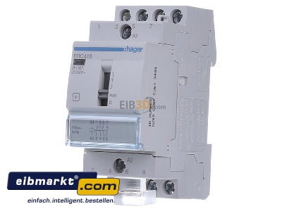 Front view Hager ERC418 Installation relay 230VAC
