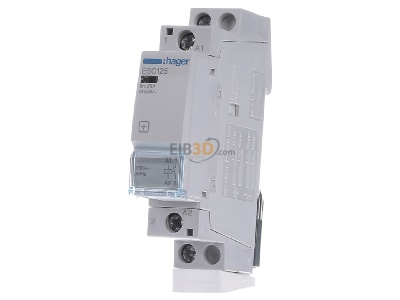 Front view Hager ESC125 Installation contactor 230VAC 1 NO/ 0 NC 
