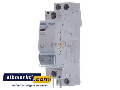 Front view Hager ESC225 Installation contactor 230VAC 2 NO/ 0 NC
