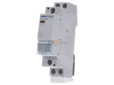 Front view Hager ESC227 Installation contactor 230VAC 1 NO/ 1 NC 
