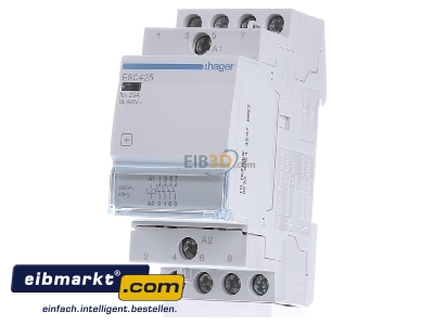 Front view Hager ESC425 Installation contactor 230VAC 4 NO/ 0 NC 
