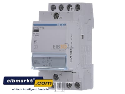 Front view Hager ESC428S Installation contactor 230VAC 3 NO/ 1 NC
