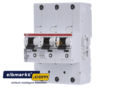 Front view ABB Stotz S&J S751/3DR-E35 Selective mains circuit breaker 3-p 35A 
