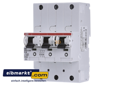 Front view ABB Stotz S&J S751/3DR-E40 Selective mains circuit breaker 3-p 40A 
