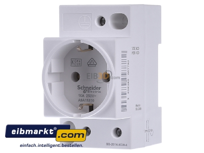 Front view Schneider Electric A9A15310 Socket outlet for distribution board
