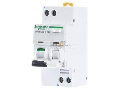Front view Schneider Electric A9D56616 Earth leakage circuit breaker B16/0,03A 
