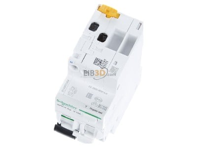 View up front Schneider Electric A9D56616 Earth leakage circuit breaker B16/0,03A 
