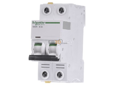 Front view Schneider Electric A9F03202 Miniature circuit breaker 2-p B2A 
