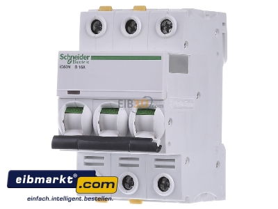 Frontansicht Schneider Electric A9F03316 LS-Schalter 3P 16A B IC60N 