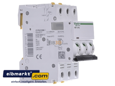 Ansicht links Schneider Electric A9F03316 LS-Schalter 3P 16A B IC60N 