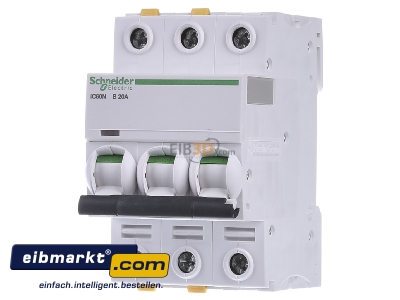 Front view Schneider Electric A9F03320 Miniature circuit breaker 3-p B20A
