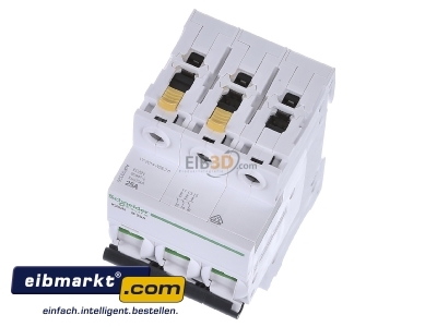Ansicht oben vorne Schneider Electric A9F03325 LS-Schalter 3P 25A B IC60N 