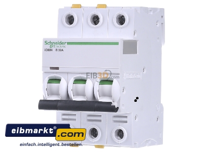 Frontansicht Schneider Electric A9F03332 LS-Schalter 3P 32A B IC60N 