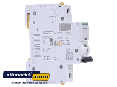 Ansicht links Schneider Electric A9F04104 LS-Schalter 1P 4A C IC60N 