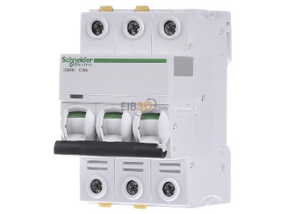 Front view Schneider Electric A9F04306 Miniature circuit breaker 3-p C6A 
