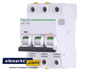 Front view Schneider Electric A9F05363 Miniature circuit breaker 3-p D63A 
