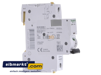 Ansicht links Schneider Electric A9F06106 LS-Schalter 1P 6A B IC60H 