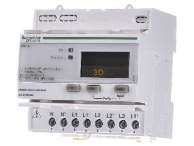 Front view Schneider Electric A9MEM3100 Direct kilowatt-hour meter 63A 
