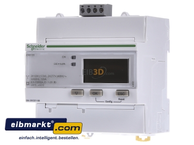 Frontansicht Schneider Electric A9MEM3155 Energiezhler IEM3155 3P+N 63A Modbu Mid 