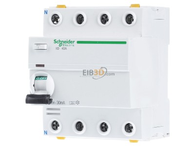 Front view Schneider Electric A9Z21440 Residual current breaker 4-p 
