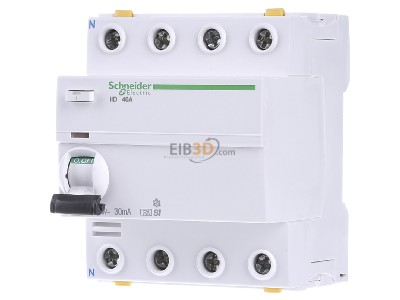 Front view Schneider Electric A9Z31440 Residual current breaker 4-p 40/0,03A 
