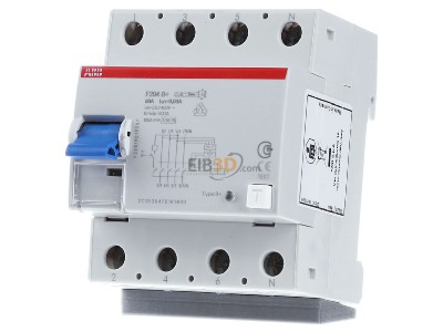Frontansicht ABB F204B-80/0,03 FI-Schutzschalter 4P,TypB,80A,30mA 