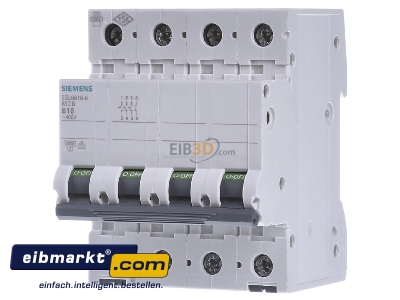 Frontansicht Siemens Indus.Sector 5SL6616-6 Leitungsschutzschalter 400V 6kA 3+N B 16A 