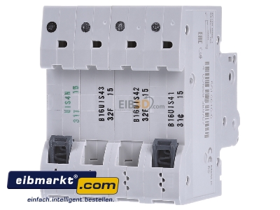 Ansicht hinten Siemens Indus.Sector 5SL6616-6 Leitungsschutzschalter 400V 6kA 3+N B 16A 