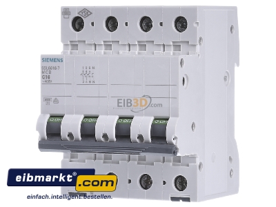 Frontansicht Siemens Indus.Sector 5SL6616-7 Leitungsschutzschalter 400V 6kA 3+N C 16A 