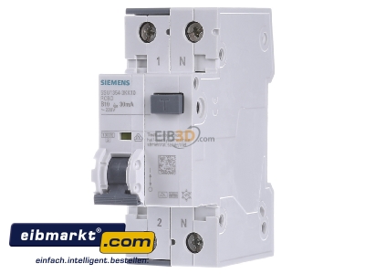 Frontansicht Siemens Indus.Sector 5SU1354-3KK10 FI/LS-Schutzeinrichtung B 10A 1+N 30mA 10kA 