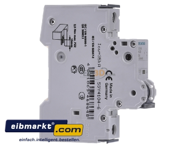 Ansicht links Siemens Indus.Sector 5SY4104-6 LS-Schalter 230/400V,10kA,1pol. 