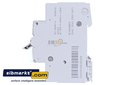 View on the right Hager SBN316 Switch for distribution board 16A 
