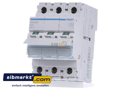 Front view Hager SBN380 Switch for distribution board 80A
