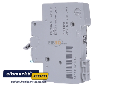 View on the right Hager SBT116 Switch for distribution board 16A
