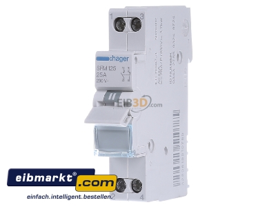 Front view Hager SFM125 Group switch for distribution board 25A 
