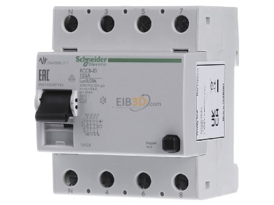 Frontansicht Schneider Electric 16924 FI-Schutzschalter 125A, 4p, 30mA 